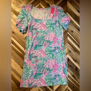 Lilly Pulitzer NWT-HAYDN SHORT SLEEVE DRESS - BANANA SPLIT- Sz L